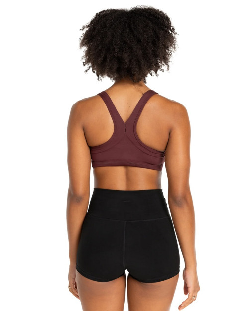 New arrival scoop neck racerback sports bra with wide strap