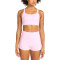 New arrival scoop neck racerback sports bra with wide strap