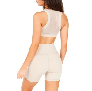Front cut out high impact sports bra breathable mesh back gym bra