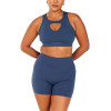 Longline high support front hollow out sports bra with mesh back