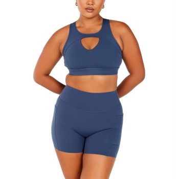 Longline high support front hollow out sports bra with mesh back