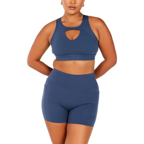Longline high support front hollow out sports bra with mesh back