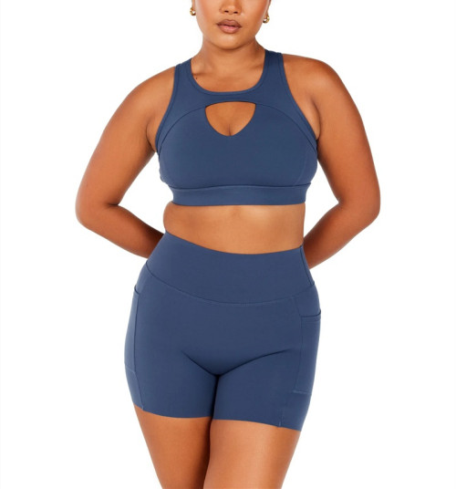 Longline high support front hollow out sports bra with mesh back