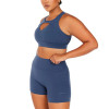 Longline high support front hollow out sports bra with mesh back