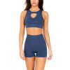 Longline high support front hollow out sports bra with mesh back