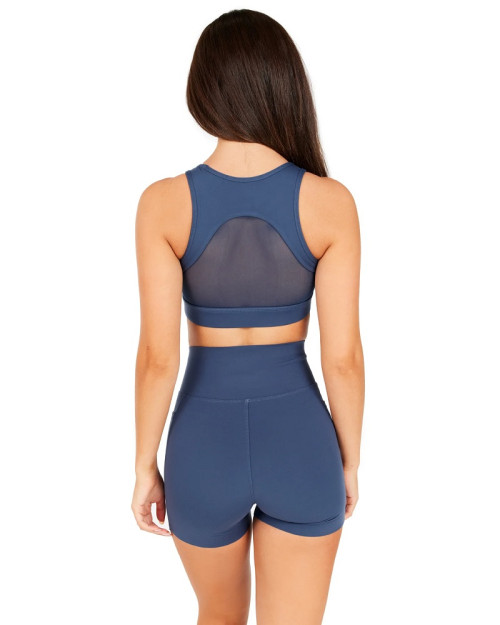 Longline high support front hollow out sports bra with mesh back