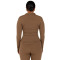 Full zipper stand collar long sleeve yoga jackets with side zipper pockets