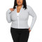 Full zipper stand collar long sleeve yoga jackets with side zipper pockets