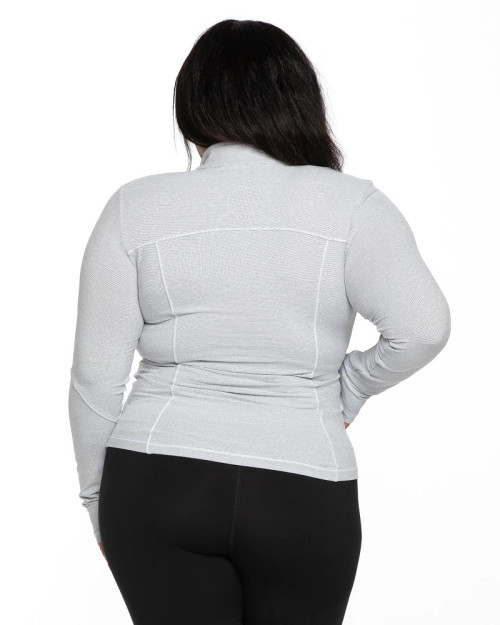 Full zipper stand collar long sleeve yoga jackets with side zipper pockets