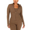 Full zipper stand collar long sleeve yoga jackets with side zipper pockets