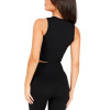 Women's high neck full coverage crop top built in bra athletic fit tank tops
