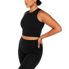 Women's high neck full coverage crop top built in bra athletic fit tank tops