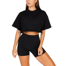 Loose fit cotton crop for women athleisure comfy short sleeve t shirts