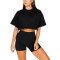 Loose fit cotton crop for women athleisure comfy short sleeve t shirts
