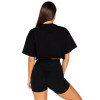 Loose fit cotton crop for women athleisure comfy short sleeve t shirts