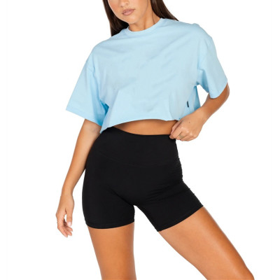 Loose fit cotton crop for women athleisure comfy short sleeve t shirts