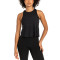 Women's loose fit racerback tank top with back split crew neck cropped tank