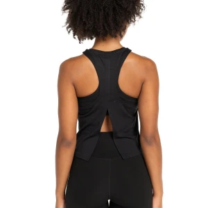 Women's loose fit racerback tank top with back split crew neck cropped tank