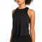 Women's loose fit racerback tank top with back split crew neck cropped tank