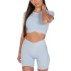 Women's fitted crossover tee lightweight breathable sports t shirts