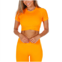 Women's fitted crossover tee lightweight breathable sports t shirts