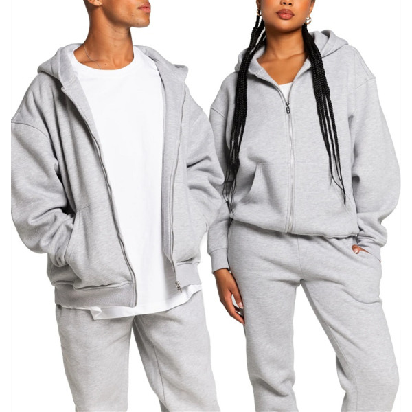 New arrival unisex zipper hoodies with kangaroo pockets zip up hooded jackets