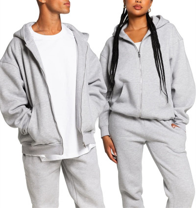 New arrival unisex zipper hoodies with kangaroo pockets zip up hooded jackets