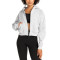 Relaxed fit hooded jackets full zipper cropped hoodies with front pockets