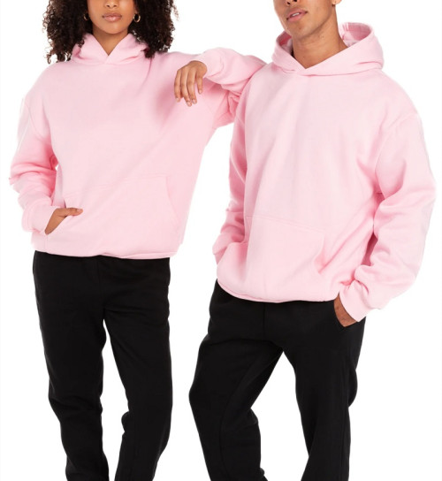 Unisex loose fit pullover with kangaroo pockets long sleeve cotton fleece hoodies