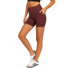 Tummy control compressive yoga shorts with side pockets