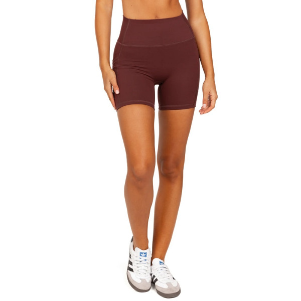 Tummy control compressive yoga shorts with side pockets