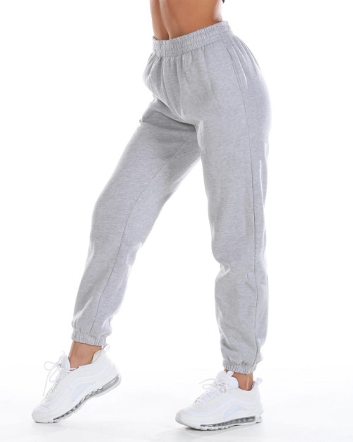 Cotton fleece jogger pants with side pockets adjustable waist trackpants