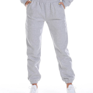 Cotton fleece jogger pants with side pockets adjustable waist trackpants