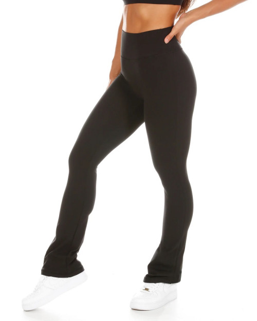 High waisted no front seam flared pants 4 ways stretchy yoga pants