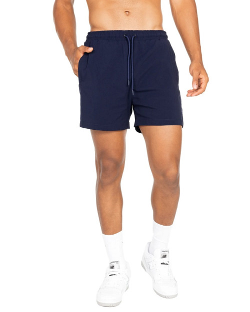 Elastic waist woven shorts with side pockets lightweight gym shorts with drawstring