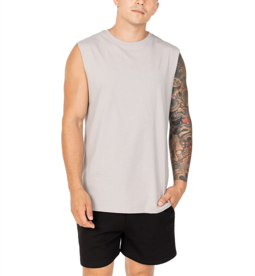 New arrival crew neck tanks solid color basic style athletic fit singlets