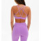 New arrival scoop neck strappy back sports bra padded classic supportive yoga bralette