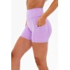 Women's high waisted pocket shorts moisture-wicking solid color yoga shorts