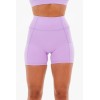 Women's high waisted pocket shorts moisture-wicking solid color yoga shorts
