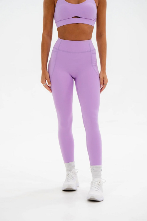 High waist solid color pocket leggings solid color fitness tights