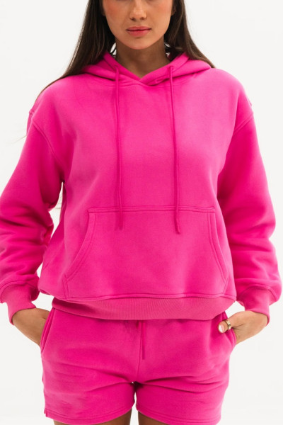 Women's cotton fleece hoodies with kangaroo pockets adjustable hooded sweatshirts
