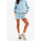 Women's cotton fleece running shorts with side pockets adjustable waist cotton shorts