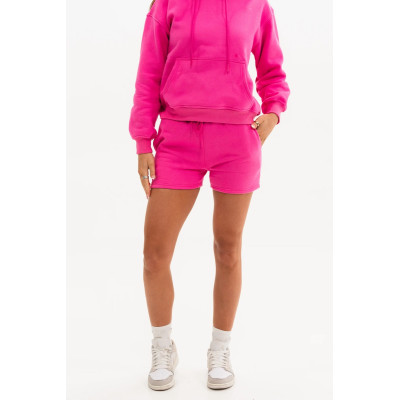 Women's cotton fleece running shorts with side pockets adjustable waist cotton shorts