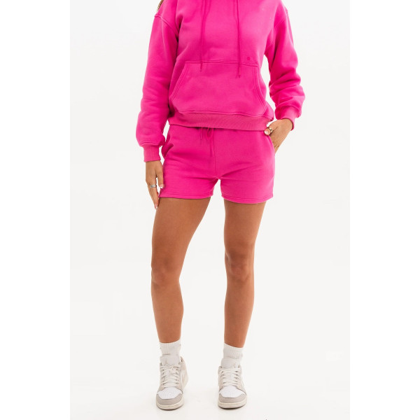Women's cotton fleece running shorts with side pockets adjustable waist cotton shorts