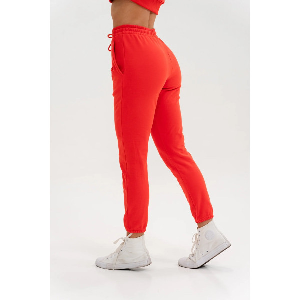 Adjustable waist running joggers for women cotton blend athleisure sweatpants