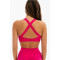 New arrival high support scoop neck back cross sports bra padded yoga bralette