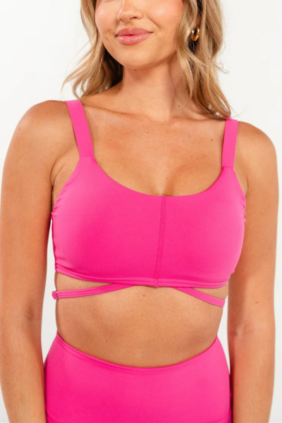 Square neck sexy medium support sports bra open back solid color yoga bralette