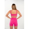 Square neck sexy medium support sports bra open back solid color yoga bralette