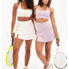 High waist A shape 2 in 1 tennis skirts with undershorts moisture wicking tennis clothing