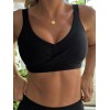 Medium to high impact cross bra for women v neck lower back gym bra